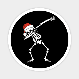 Dabbing Skeleton With Santa Hat Magnet